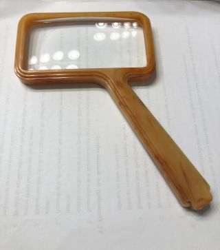 Vintage Bausch & Lomb Magnifying Glass Butterscotch Catalin Bakelite Handle