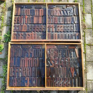 Vintage Deco Letterpress wood type alphabet 112mm printing blocks wooden letters 2