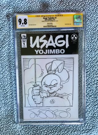 Stan Sakai Usagi Yojimbo 1 Art Cgc 9.  8 Signed Cover Blank Sketch Tmnt 2