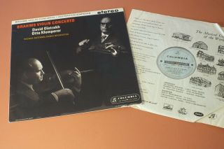 Sax 2411 Bs Ed1 Brahms Violin Concerto David Oistrakh Klemperer Columbia Stereo
