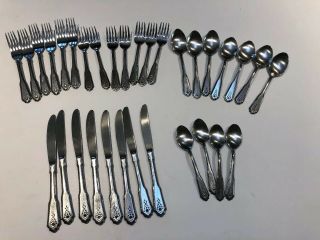 Stainless Flatware Rogers Stanley Roberts 33pc Set Brentwood Norcrest Silverware