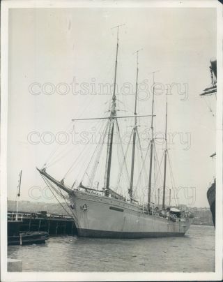 1930 Press Photo 4 Masted Schooner Sailing Ship Mopelia Of Felix Von Luckner