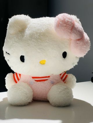 10” Sanrio Hello Kitty Plush Baby Pink Bow Nwt Japanese Cuteness Doll Round 1