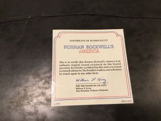 Norman Rockwell’s AMERICA On Porcelain Framed.  On Back.  1979 3