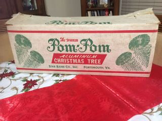 Vintage The Sparkler Pom Pom Silver Aluminum Christmas Tree 6 Ft 94 Branches Nr