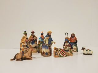 Jim Shore Heartwood Creek Mini Nativity Set Of 9 Figurines 2004