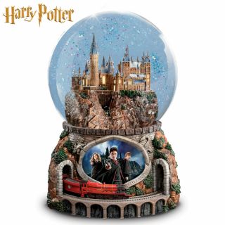 Journey To Hogwarts Harry Potter Glitter Water Globe Snowdome Musical