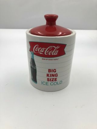Gibson Coca Cola Coke Big King Size Ice Cold Bucket Or Cookie Jar 9 1/2 " X 6 "