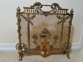 Vintage Fireplace Screen Brass Believed To Be Purchased In Venice In 1940s/50s