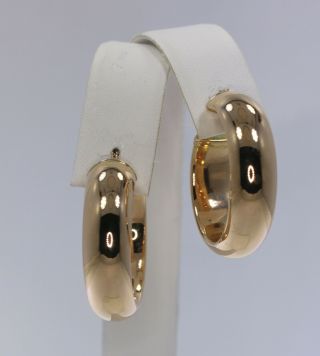 Vintage 14k Rose Polished Gold 2.  5 Cm Hoop Earrings