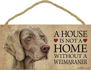 Weimaraner Wood Dog Sign Wall Wall Plaque Photo Display 5 X 10,  Bonus Coaster