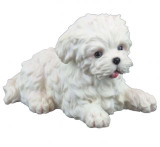 Maltese Puppy Dog - Collectible Figurine Miniature 4.  5 " L