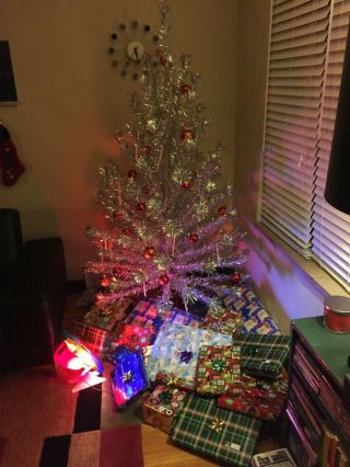 Vintage Mid - Century Aluminum Christmas Tree (" Pom Pom ") 6.  5 Foot