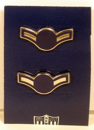 Usaf Us Air Force Airman Rank Insignia Stripes Metal Pin Pair Obsolete Packaged