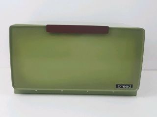 Vintage Mcm Retro Metal Bread Box W/ Pie Shelf Avocado Green Made In Usa