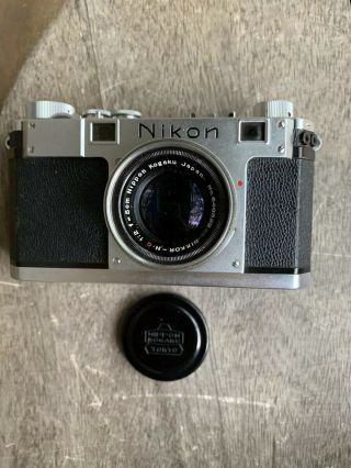 Vtg Nikon Rangefinder S Camera Nippon Kogaku W Nikkor H.  C 5cm 1:2 Lens