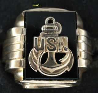Vintage Mans United States Navy,  Usn 10k Ring,  Size 10.  5,  Fabulous.