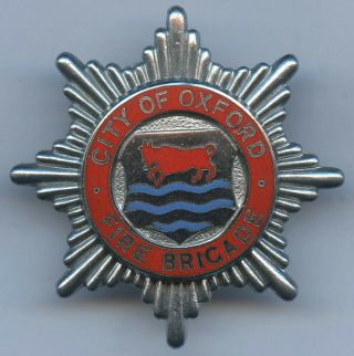 Uk Firefighter City Of Oxford Fire Brigade Cap Badge