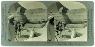 Keystone Stereoview Of The Sphinx And Pyramid At Gizeh,  Egypt 1920 