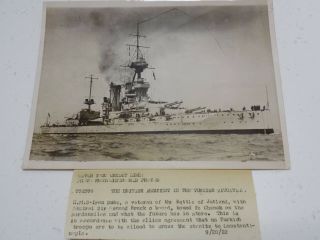 1922 Press Photo: Wwi British Battleship Hms Iron Duke In Turkey