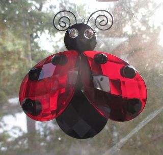W Ladybug Lucky Ornament Crystal Expressions Ganz Suncatcher Hanging Sun Catcher