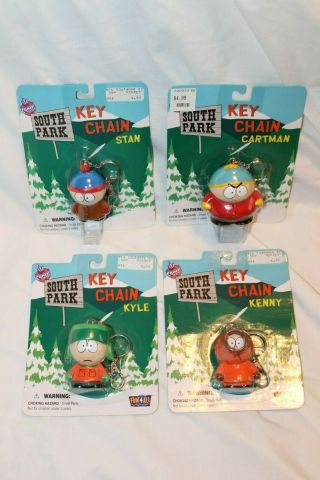 South Park Cartman Stan Kenny Kyle Keychain 4 Singles Mip 1998 Fun 4 All