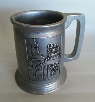 Vintage Lititz Mutual Insurance Metal Mug