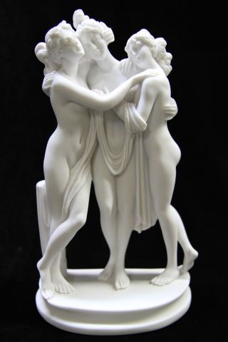 The Three Graces Nude Naked Statue Sculpture Figurine Greek Goddess 9.  5 " Canova