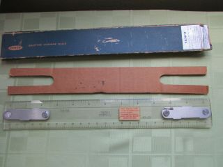 Vemco 9p - 1 Vintage Drafting Machine Scale 12” Ruler W/ Box