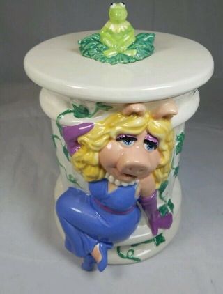 Miss Piggy & Kermit Cookie Jar Craft Henson Early 90 