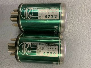 2 Vintage Altec Lansing Type 4722 Plug - in Microphone Transformers Peerless 2