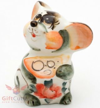 Gzhel Mouse Rat Porcelain Figurine Souvenir Handmade Symbol Of Year 2020
