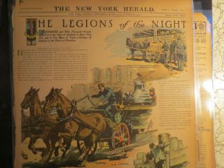 Firemen Fire Fighting Newspaper 1910 Legions Of The Night York Fire Brigade