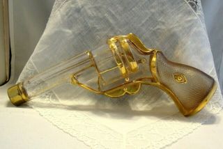 Antique Glass Candy Container Pistol Gun Gold Leaf