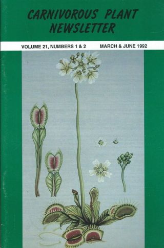 Carnivorous Plant Newsletter - Venus Flytrap Seasonal Bog Garden - 03/92
