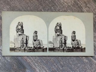 Francis Frith Stereoview Views Of Egypt & Nubia Colosii Of The Plain 1850s