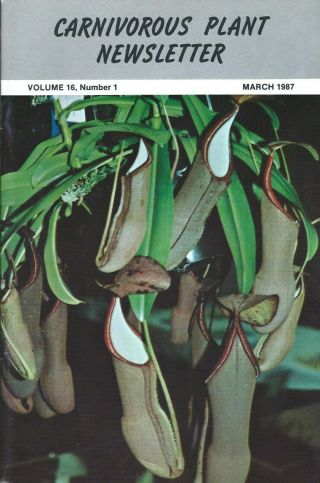 Carnivorous Plant Newsletter - Switzerland Usa Drosera Anglica Gasquet Ca 03/87