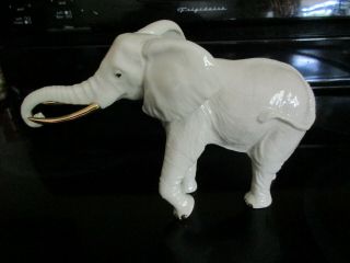 Lenox Elephant White Porcelain Gold Tusks Safari Wild Animal Large Figurine