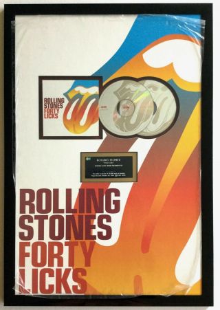 Rolling Stones Sweden Gold Record Award Forty Licks Non Riaa,  Guaranteed