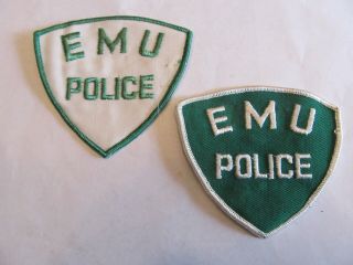 Michigan State Eastern Michigan University Police Patch Set Old Cheese Cloth