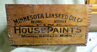 Minnesota Linseed Oil Co House Paints Wood Dovetailed Box