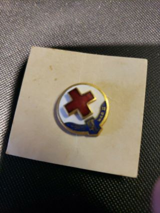 Wwii Ww2 Us American Red Cross Arc World War Ii Service Pin - Screw - Back