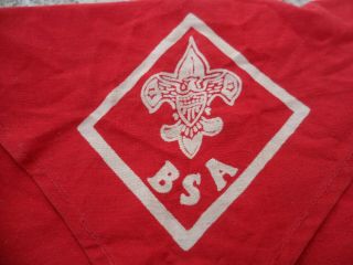 Vintage Bsa Boy Scouts Of America Neckerchief Bandana Bandanna Scarf White Red