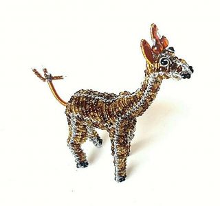 Beaded Wire Giraffe Figurine Handmade African Animal Decor Beads