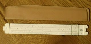 Vintage Acu - Math No.  400 Slide Rule & Sleeve - Made In Usa