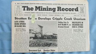 1955 Mining Record - Cripple Creek Colorado Uranium & Maps - Atomic Energy Plant