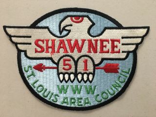 Boy Scout OA 51 Shawnee Lodge Jacket Patch WWW St Louis Area Council 1960 ' s 3
