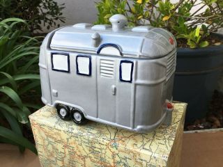 Omnibus Ceramic Airstream Rv Camping Trailer Cookie Jar With Box
