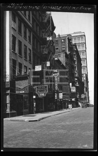 1933 Fulton & Dutch St Manhattan Nyc York City Old Photo Negative 645b