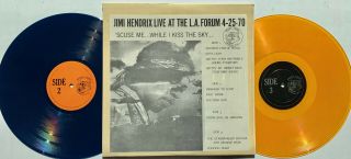 Jimi Hendrix Live At The L.  A.  Forum Orig Tmoq 2 Lp Blue & Gold Vinyl Insert